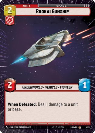 Rhokai Gunship (SHD) Common Star Wars Unlimited Fantasy Flight Games Hyperspace Non-Foil
