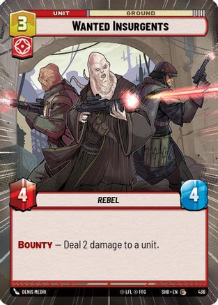 Wanted Insurgents (SHD) Common Star Wars Unlimited Fantasy Flight Games Hyperspace Non-Foil