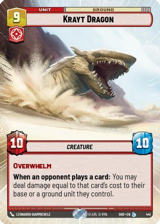 Krayt Dragon (SHD) Legendary Star Wars Unlimited Fantasy Flight Games Hyperspace Non-Foil