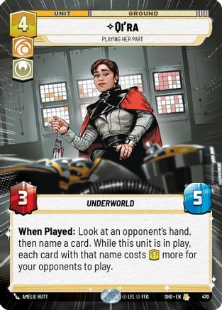 Qi'ra - Playing Her Part (SHD) Rare Star Wars Unlimited Fantasy Flight Games Hyperspace Non-Foil