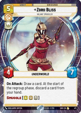 Zorii Bliss - Valiant Smuggler (SHD) Rare Star Wars Unlimited Fantasy Flight Games Hyperspace Non-Foil
