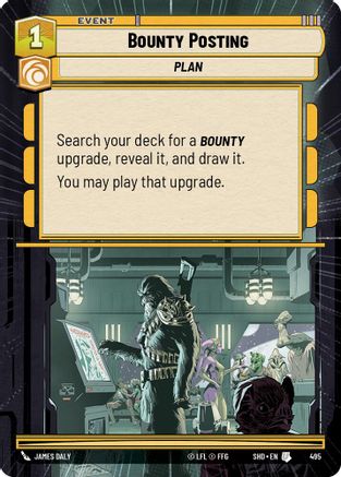 Bounty Posting (SHD) Uncommon Star Wars Unlimited Fantasy Flight Games Hyperspace Non-Foil