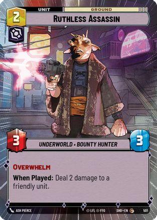 Ruthless Assassin (SHD) Common Star Wars Unlimited Fantasy Flight Games Hyperspace Non-Foil