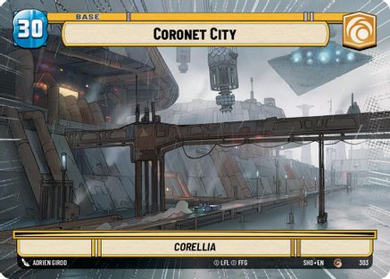 Coronet City - Corellia (SHD) Common Star Wars Unlimited Fantasy Flight Games Hyperspace Non-Foil