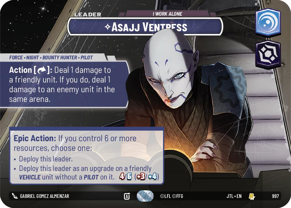 Asajj Ventress - I Work Alone (JTL) Rare Fantasy Flight Games Showcase Foil