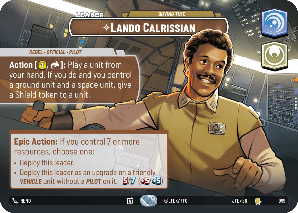 Lando Calrissian - Buying Time (JTL) Rare Fantasy Flight Games Showcase Foil