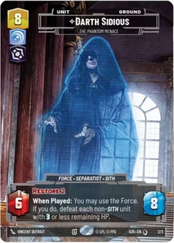 Darth Sidious - The Phantom Menace (LOF) Starter Fantasy Flight Games Promo Foil