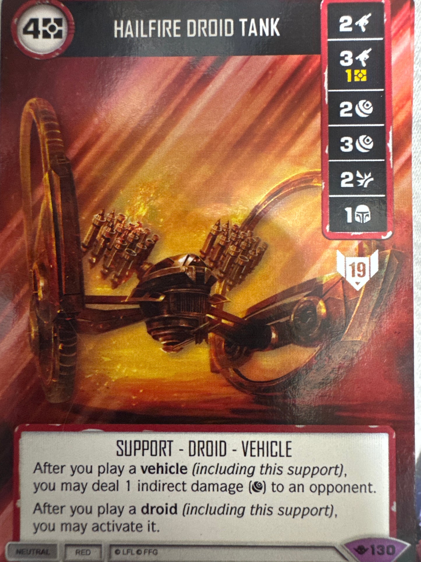 Hailfire Droid Tank (WotF) Legendary Promo Star Wars Destiny Fantasy Flight Games