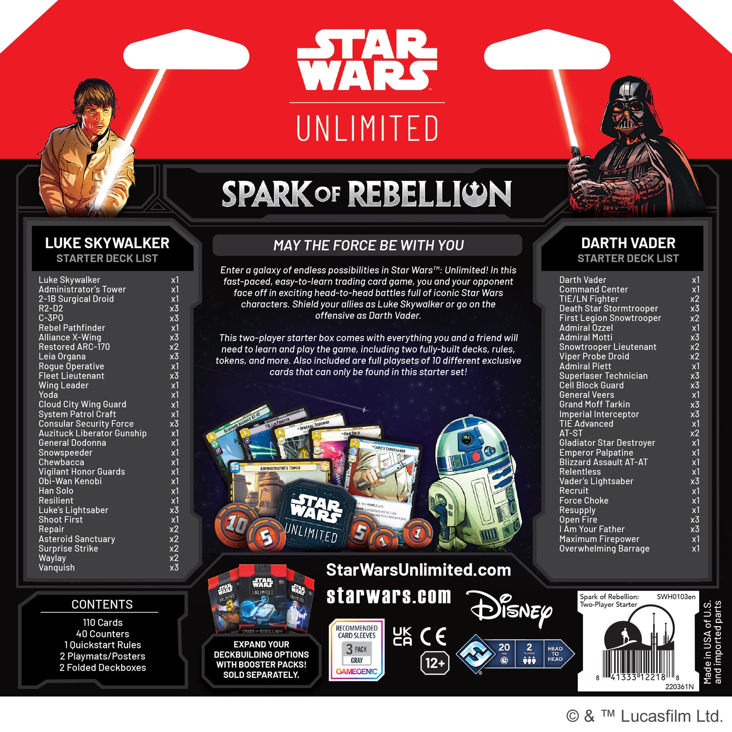 Star Wars Unlimited Spark of Rebellion (SoR) Two-Player Starter Kit Star Wars Unlimited Fantasy Flight Games