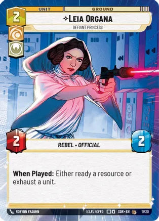 Leia Organa - Defiant Princess (SOR) Starter Star Wars Unlimited Fantasy Flight Games Hyperspace Non-Foil