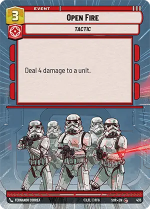 Open Fire (TWI) Starter Star Wars Unlimited Fantasy Flight Games Hyperspace Non-Foil