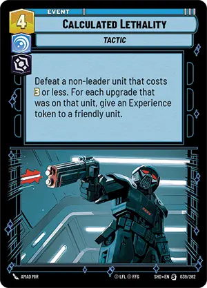 Calculated Lethality (SHD) Starter Star Wars Unlimited Fantasy Flight Games Standard Non-Foil