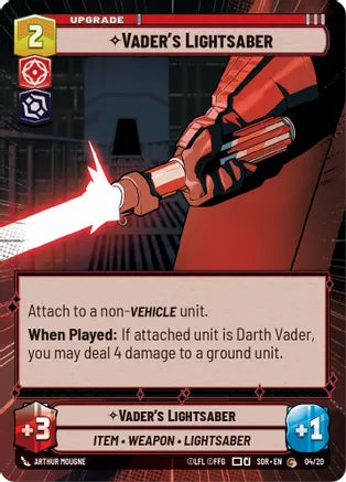 Vader's Lightsaber (SOR) Starter Star Wars Unlimited Fantasy Flight Games Hyperspace Non-Foil