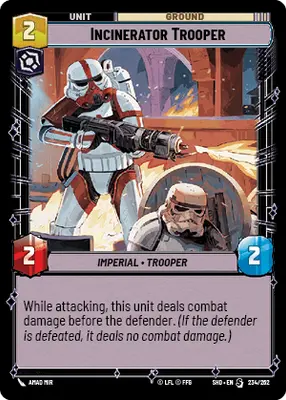 Incinerator Trooper (SHD) Starter Star Wars Unlimited Fantasy Flight Games Standard Non-Foil