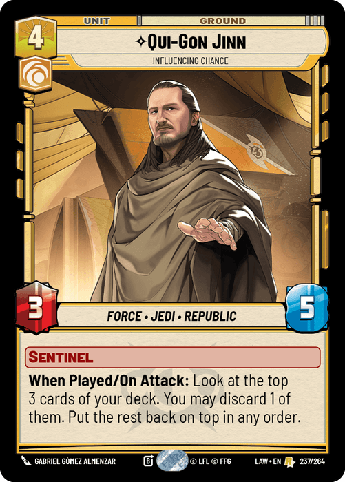 Qui-Gon Jinn - Influencing Chance (LAW) Rare Fantasy Flight Games Standard Non-Foil