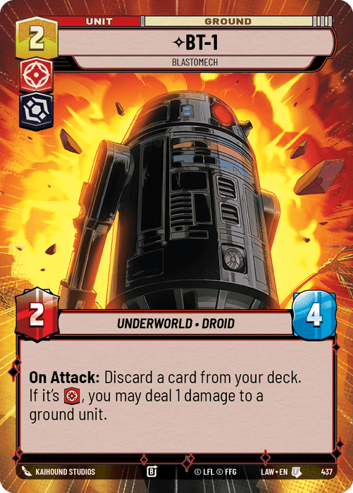 BT-1 - Blastomech (LAW) Uncommon Fantasy Flight Games Hyperspace Non-Foil