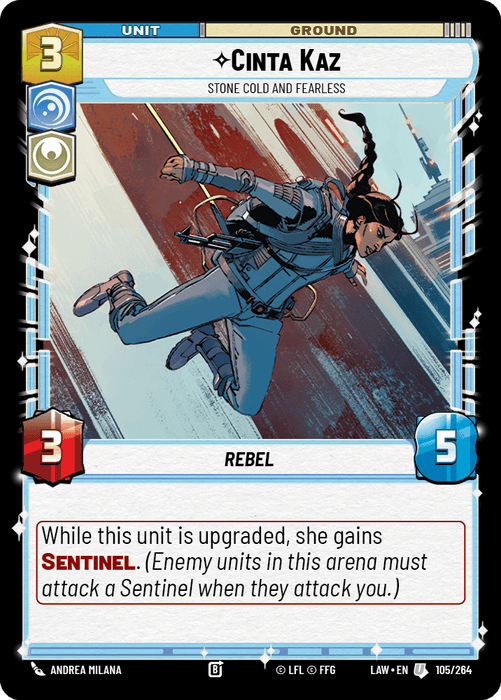 Cinta Kaz - Stone Cold and Fearless (LAW) Uncommon Fantasy Flight Games Standard Non-Foil