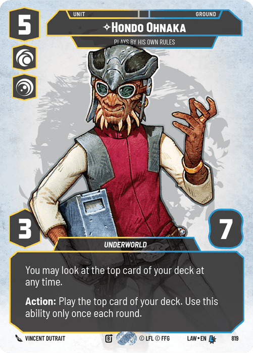 Hondo Ohnaka - Plays By His Own Rules (LAW) Legendary Fantasy Flight Games Prestige Non-Foil
