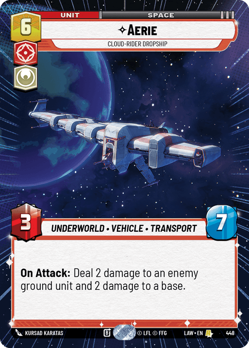 Aerie - Cloud-Rider Dropship (LAW) Rare Fantasy Flight Games Hyperspace Non-Foil