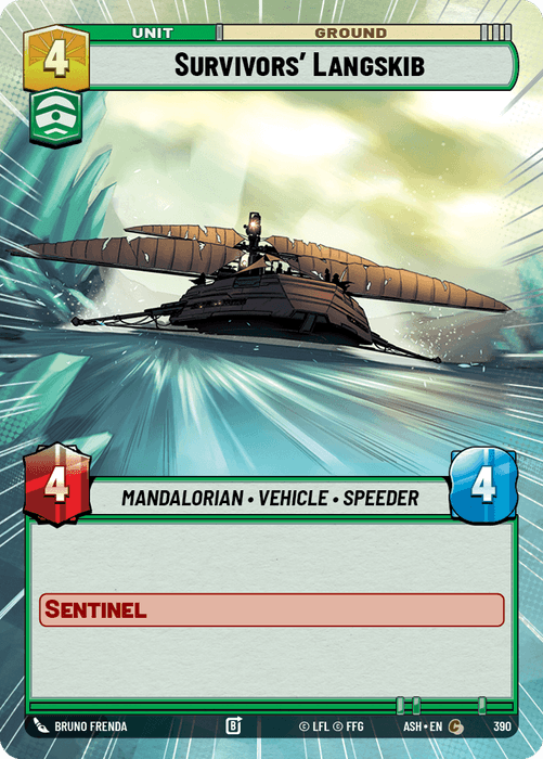 Survivors' Langskib (ASH) Common Star Wars Unlimited Fantasy Flight Games Hyperspace Non-Foil