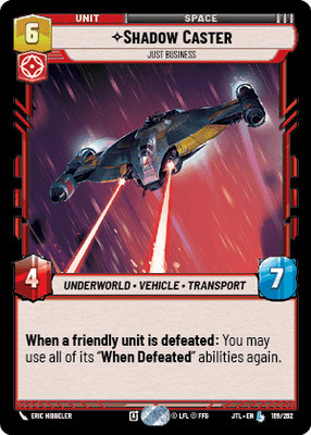 Shadow Caster - Just Business (JTL) Legendary Fantasy Flight Games Standard Non-Foil