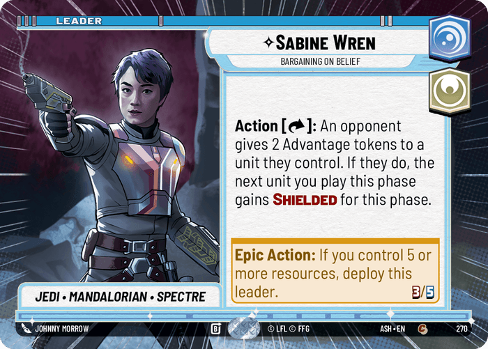 Sabine Wren - Bargaining on Belief (ASH) Common Star Wars Unlimited Fantasy Flight Games Hyperspace Non-Foil