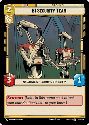 B1 Security Team (TWI) Common Star Wars Unlimited Fantasy Flight Games Standard Non-Foil