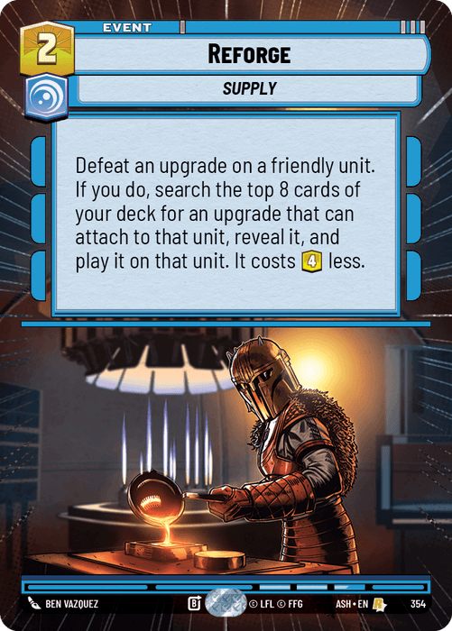 Reforge (ASH) Rare Star Wars Unlimited Fantasy Flight Games Hyperspace Non-Foil
