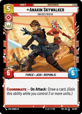 Anakin Skywalker - Maverick Mentor (TWI) Starter Star Wars Unlimited Fantasy Flight Games Standard Non-Foil