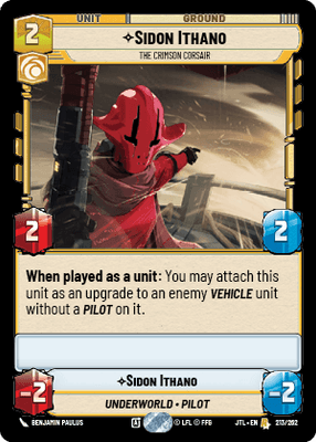 Sidon Ithano - The Crimson Corsair (JTL) Rare Fantasy Flight Games Standard Non-Foil