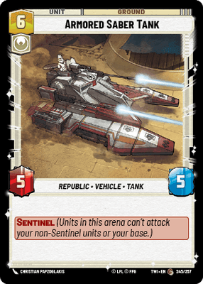 Armored Saber Tank (TWI) Common Star Wars Unlimited Fantasy Flight Games Standard Non-Foil