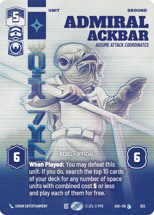 Admiral Ackbar - Assume Attack Coordinates (ASH) Legendary Star Wars Unlimited Fantasy Flight Games Prestige Non-Foil