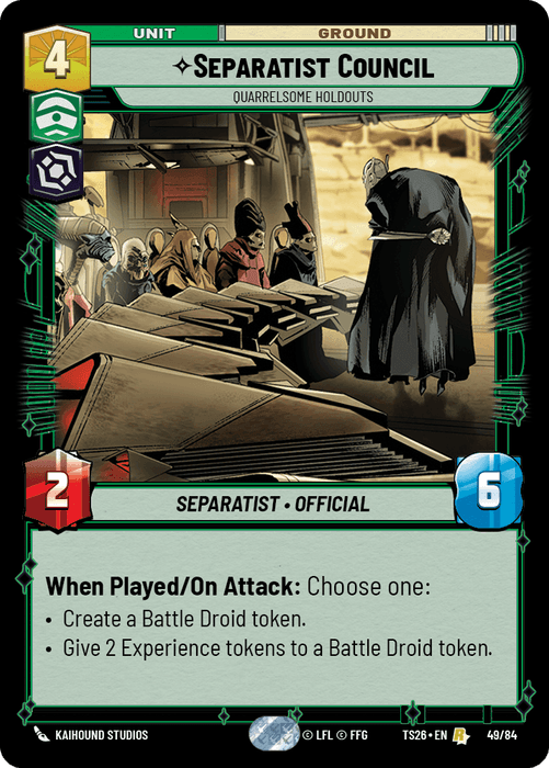 Separatist Council - Quarrelsome Holdouts (TS26) Rare Fantasy Flight Games Standard Non-Foil