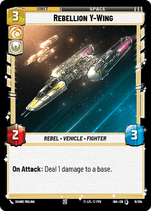 Rebellion Y-Wing (IBH) Special Fantasy Flight Games Standard Non-Foil