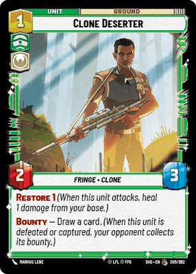 Clone Deserter (SHD) Common Star Wars Unlimited Fantasy Flight Games Standard Non-Foil