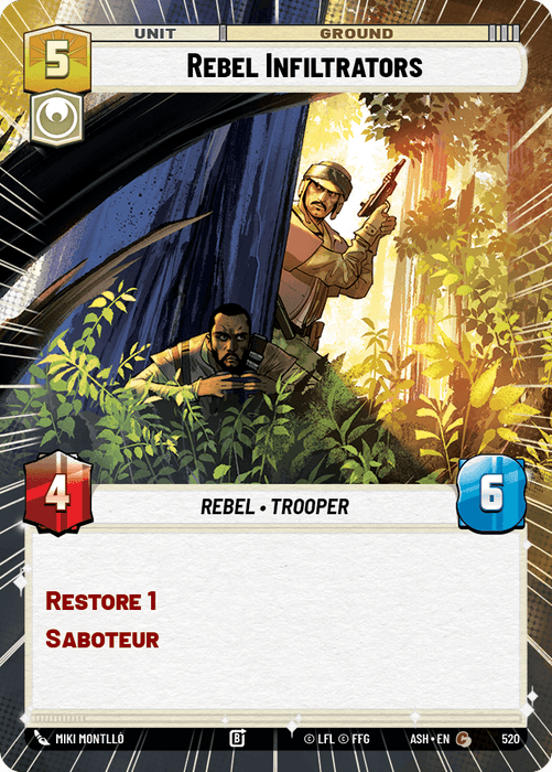 Rebel Infiltrators (ASH) Common Star Wars Unlimited Fantasy Flight Games Hyperspace Non-Foil