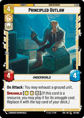 Principled Outlaw (SHD) Common Star Wars Unlimited Fantasy Flight Games Standard Non-Foil