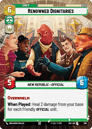Renowned Dignitaries (SEC) Uncommon Fantasy Flight Games Hyperspace Non-Foil
