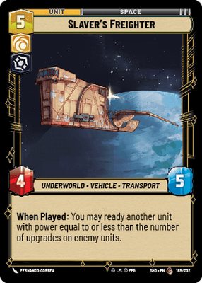 Slaver's Freighter (SHD) Common Star Wars Unlimited Fantasy Flight Games Standard Non-Foil