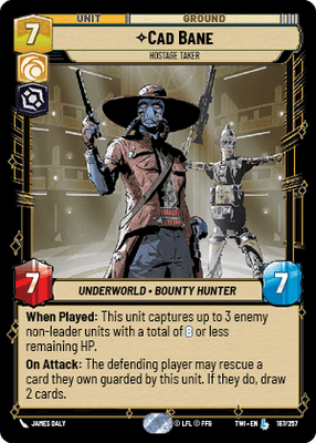 Cad Bane - Hostage Taker (TWI) Legendary Star Wars Unlimited Fantasy Flight Games Standard Non-Foil