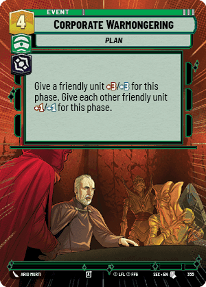 Corporate Warmongering (SEC) Uncommon Fantasy Flight Games Hyperspace Non-Foil
