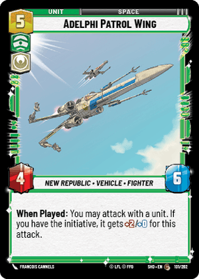 Adelphi Patrol Wing (SHD) Common Star Wars Unlimited Fantasy Flight Games Standard Non-Foil