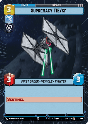 Supremacy TIE/sf (LOF) Common Fantasy Flight Games Hyperspace Non-Foil