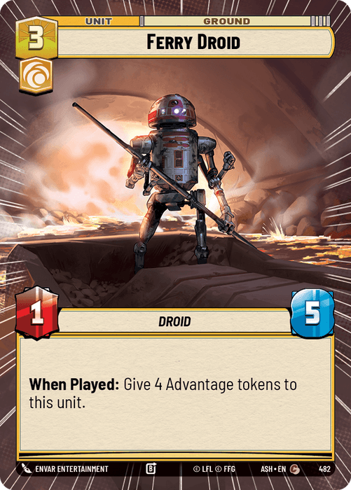 Ferry Droid (ASH) Common Star Wars Unlimited Fantasy Flight Games Hyperspace Non-Foil