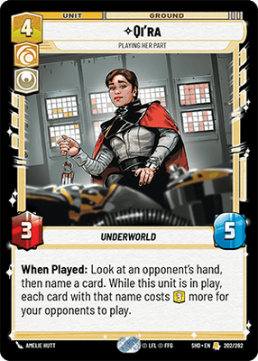 Qi'ra - Playing Her Part (SHD) Rare Star Wars Unlimited Fantasy Flight Games Standard Non-Foil