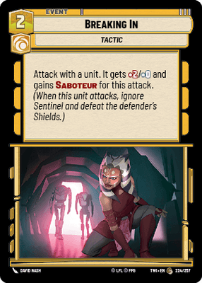 Breaking In (TWI) Common Star Wars Unlimited Fantasy Flight Games Standard Non-Foil