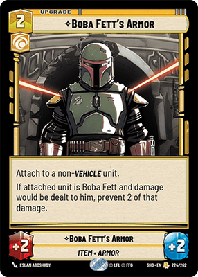 Boba Fett's Armor (SHD) Rare Star Wars Unlimited Fantasy Flight Games Standard Non-Foil
