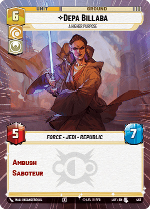 Depa Billaba - A Higher Purpose (LOF) Uncommon Fantasy Flight Games Hyperspace Non-Foil