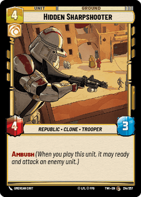 Hidden Sharpshooter (TWI) Common Star Wars Unlimited Fantasy Flight Games Standard Non-Foil