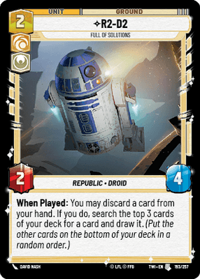 R2-D2 - Full of solutions (TWI) Uncommon Star Wars Unlimited Fantasy Flight Games Standard Non-Foil